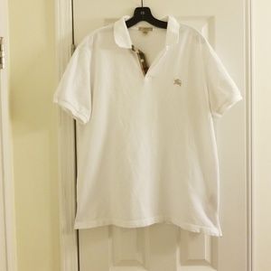 White Burberry polo